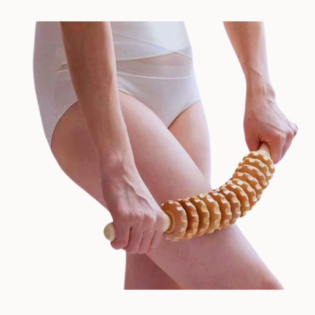Multi Wheel Wooden Massage Roller