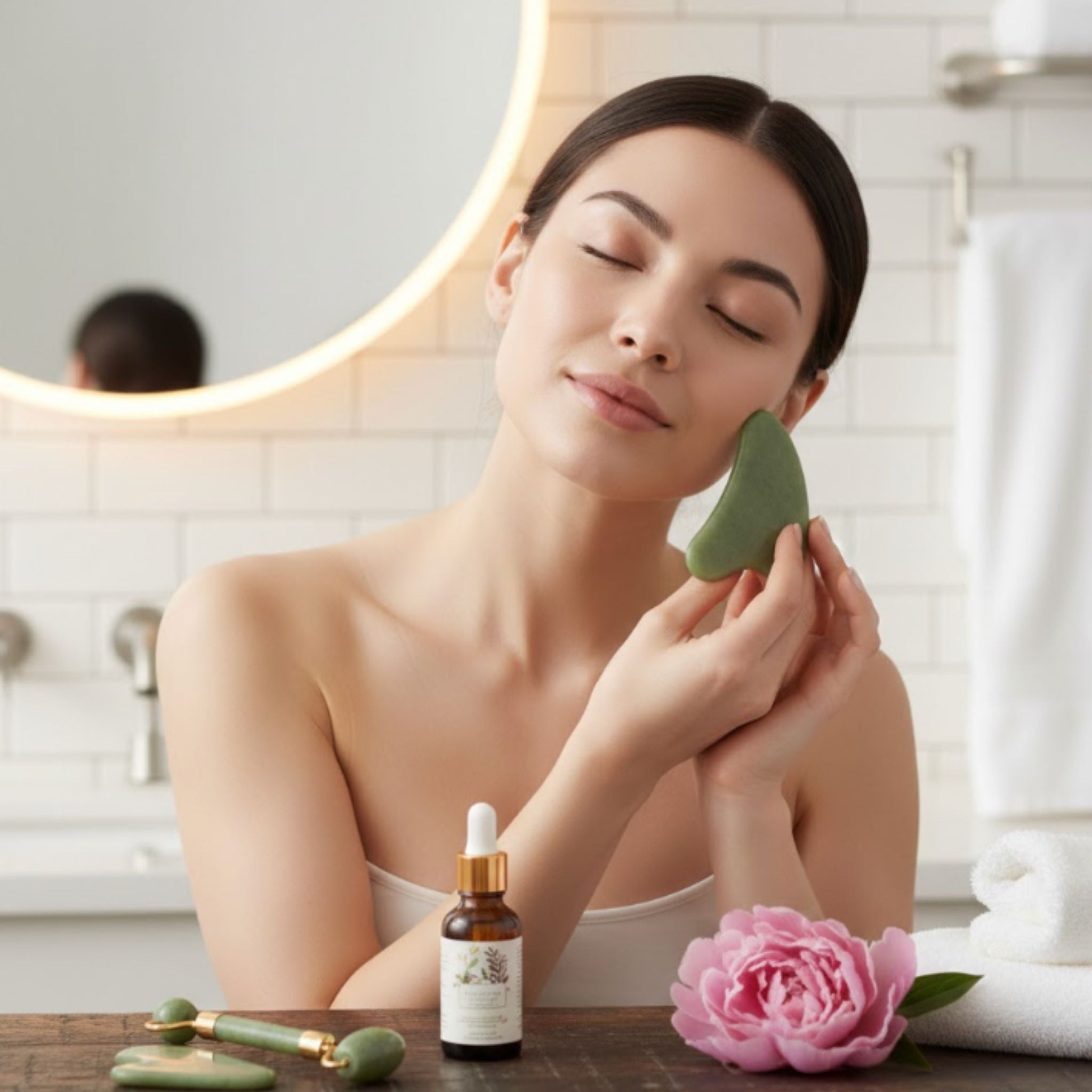 Gua Sha & Face Roller Set