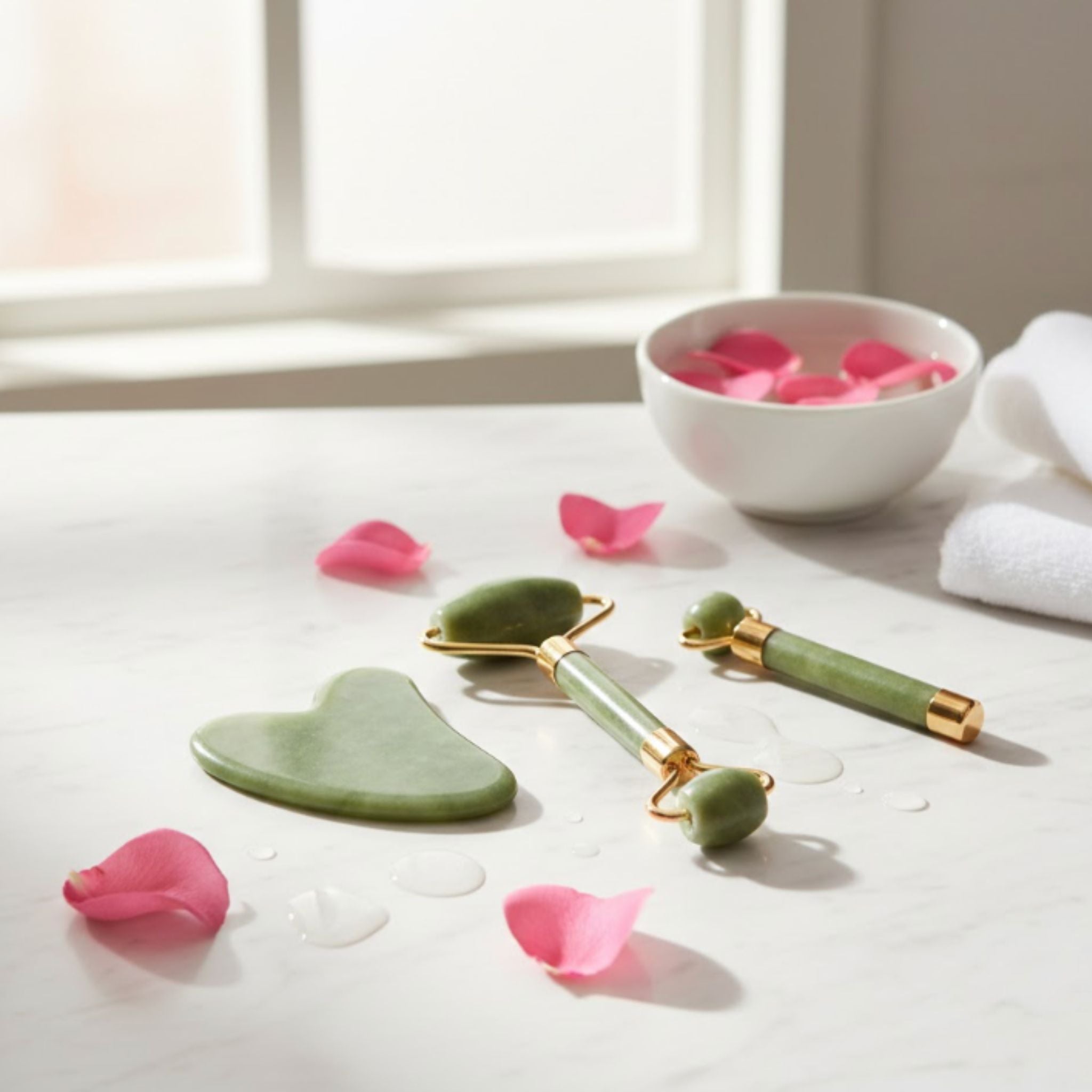 Gua Sha & Face Roller Set