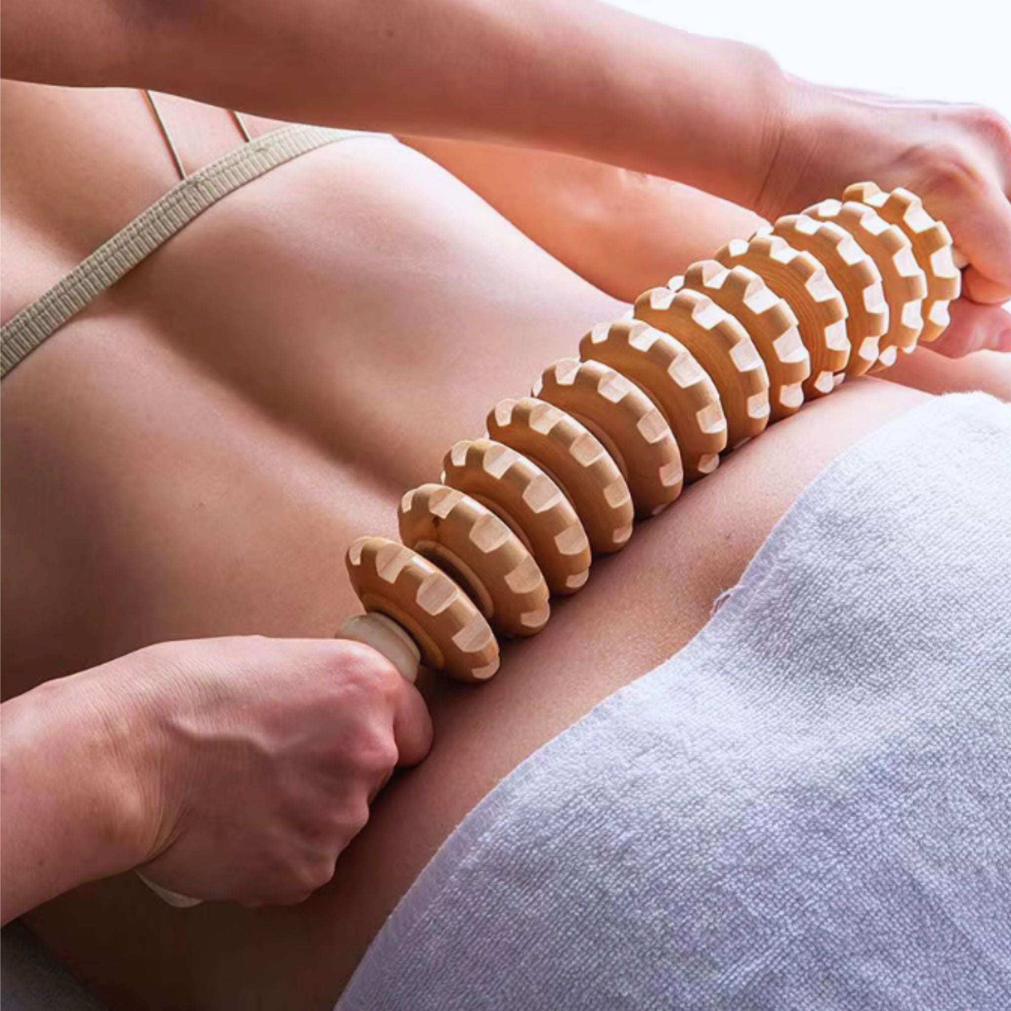 Multi Wheel Wooden Massage Roller
